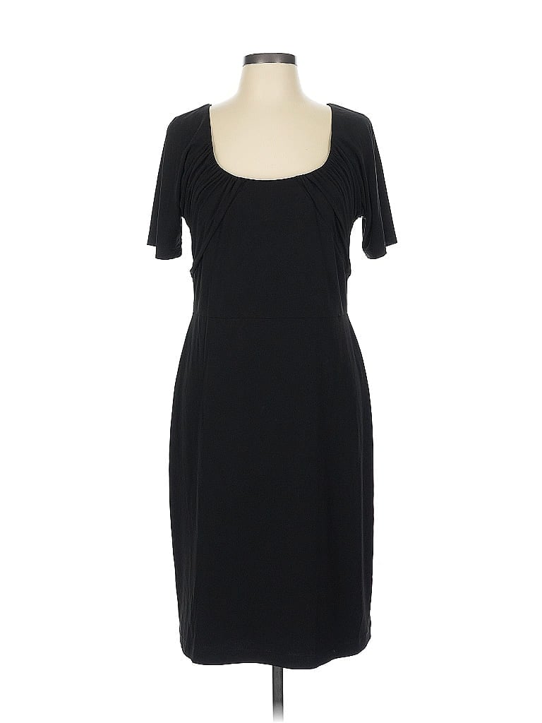 David Meister Solid Black Cocktail Dress Size 12 - photo 1