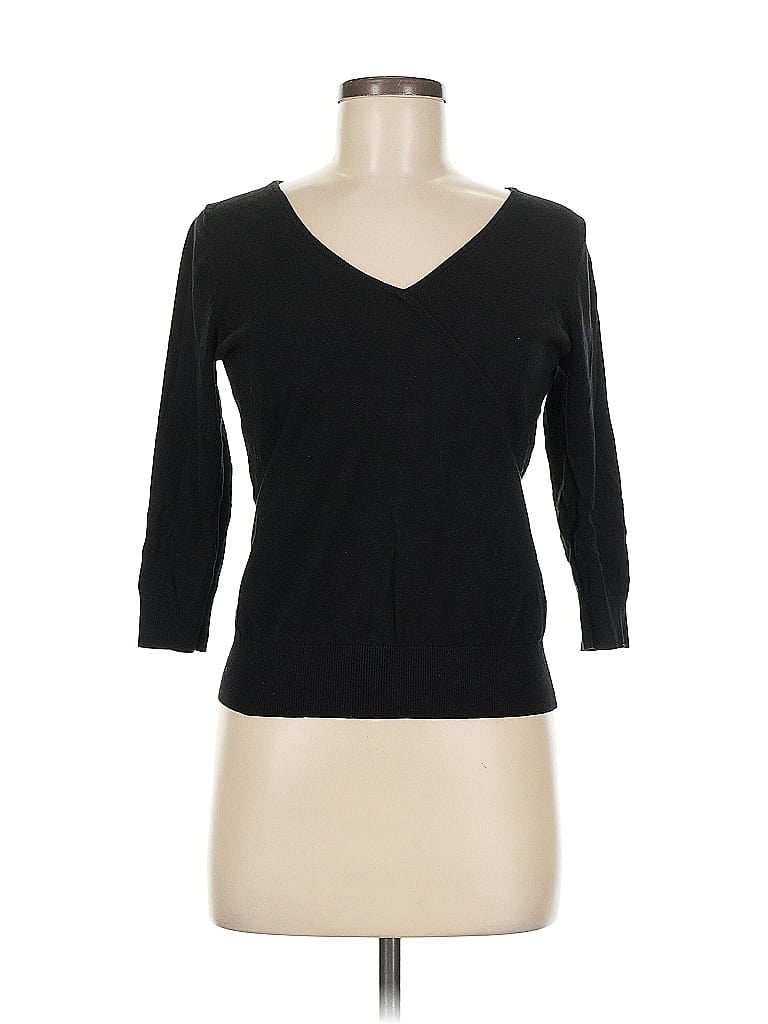 August Silk Black Pullover Sweater Size M - photo 1