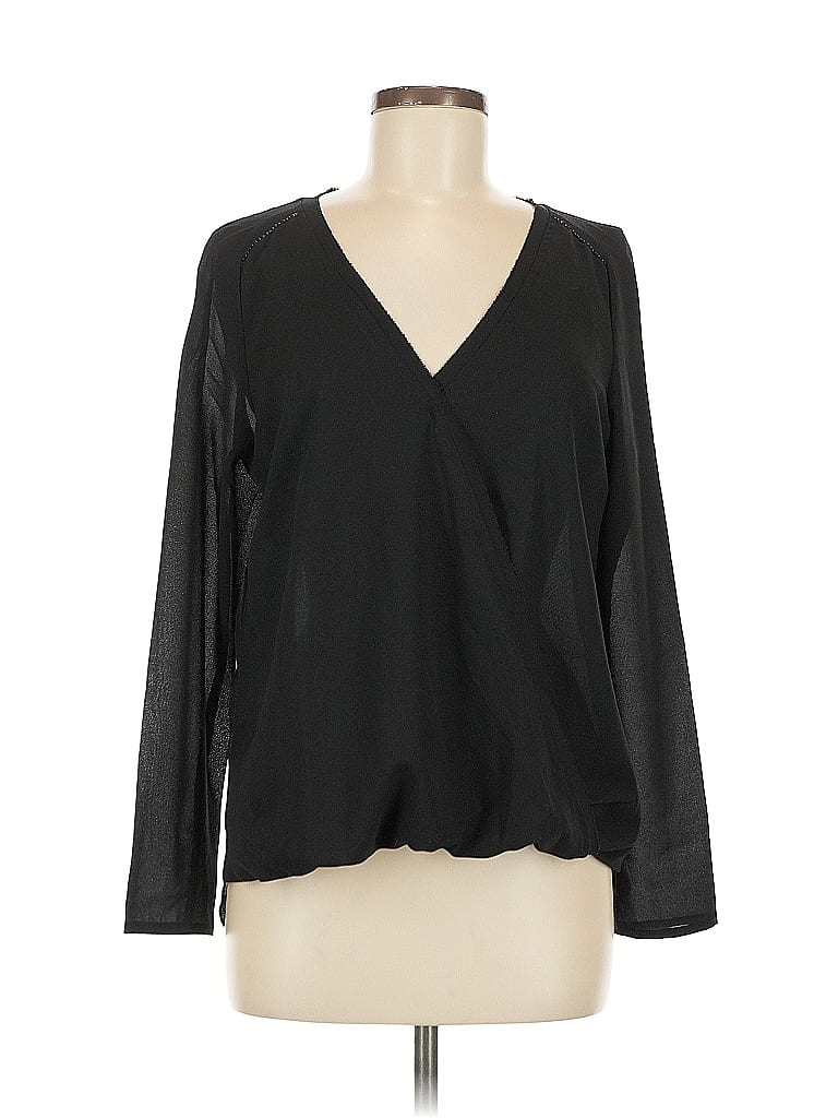 Pre-owned Cooper & Ella Long Sleeve Blouse In Black