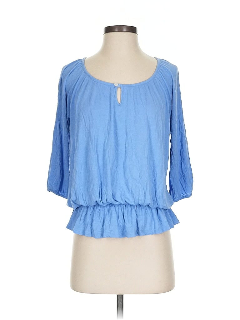 Pre-owned Gap 3/4 Sleeve Blouse In Blue