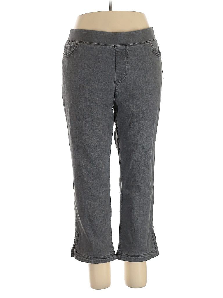 LOGO by Lori Goldstein Gray Jeans Size 1X (petite) - photo 1