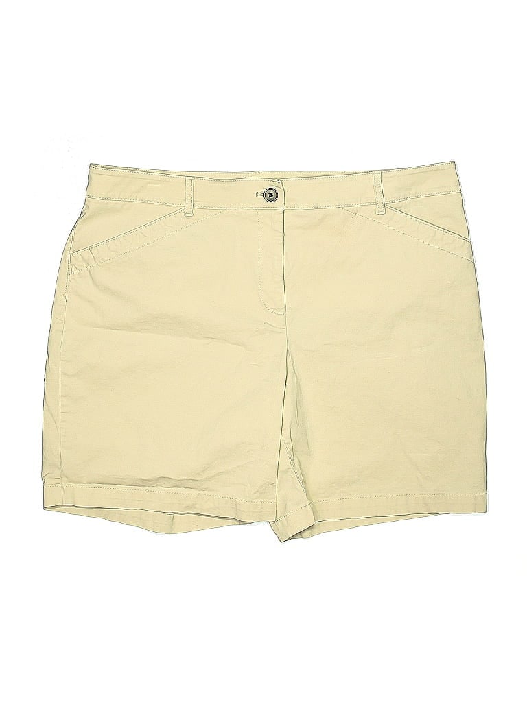 Talbots Outlet Solid Yellow Tan Khaki Shorts Size 14 - photo 1