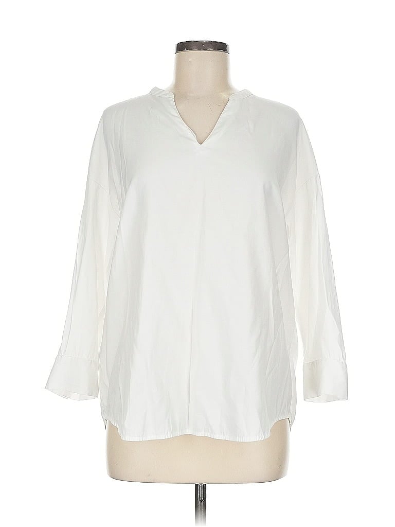 Click to view more detailed imagery on our partner's website Pre-owned Banana Republic Factory Store 3/4 Sleeve Blouse In White
