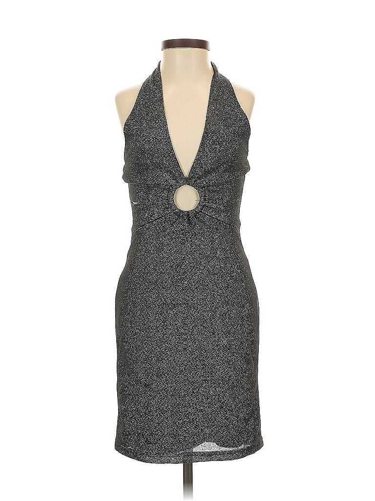 Akira 100% Polyester Tweed Gray Cocktail Dress Size S - photo 1
