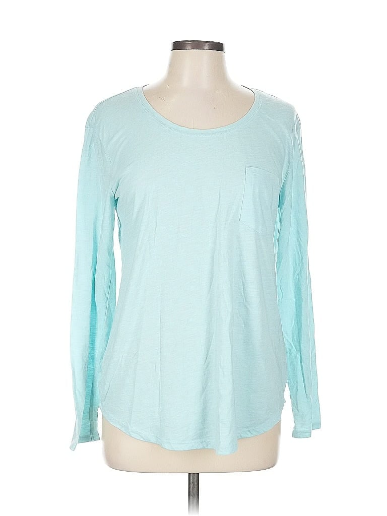 Pre-owned A.n.a. A New Approach Long Sleeve T-shirt In Blue