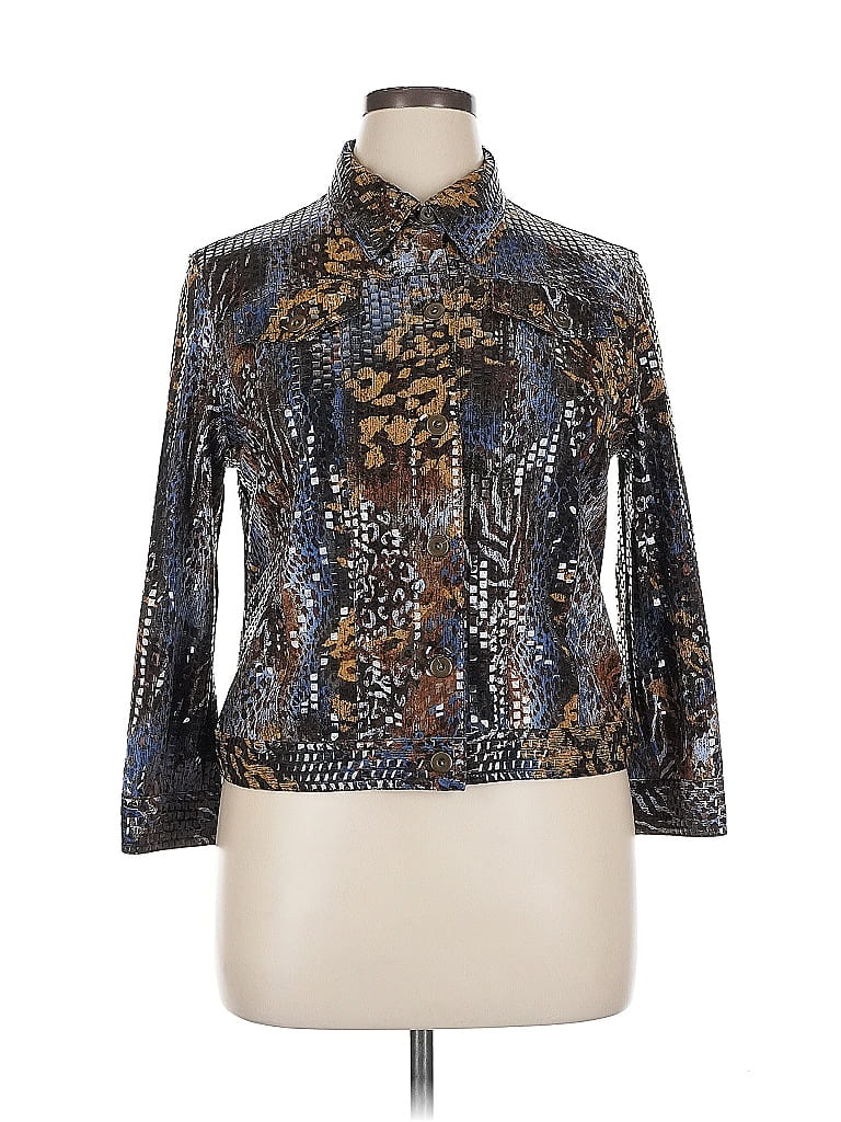 Ruby Rd Jacket Ruby Rd. Animal Print Blue Jacket Size 14 - 68% off | ThredUp