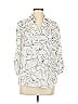 Fortune + Ivy 100% Polyester Print Ivory White 3/4 Sleeve Blouse Size M - photo 1