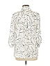 Fortune + Ivy 100% Polyester Print Ivory White 3/4 Sleeve Blouse Size M - photo 3