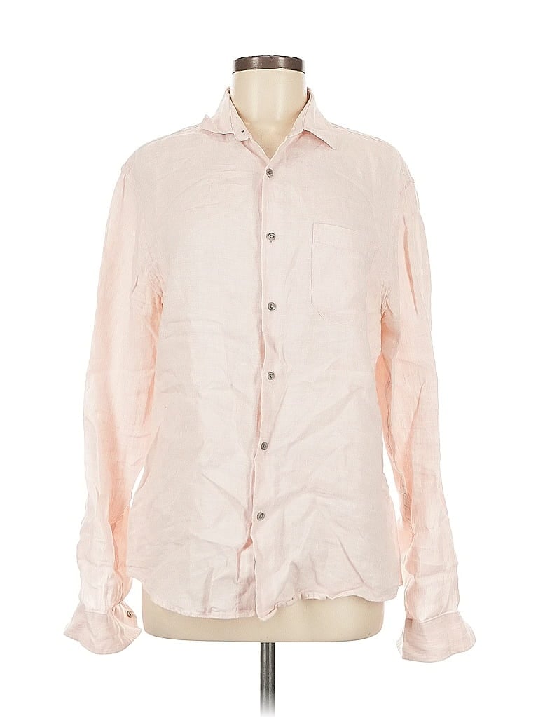 Pre-owned Saks Fifth Avenue Long Sleeve Button Down Shirt In Pink