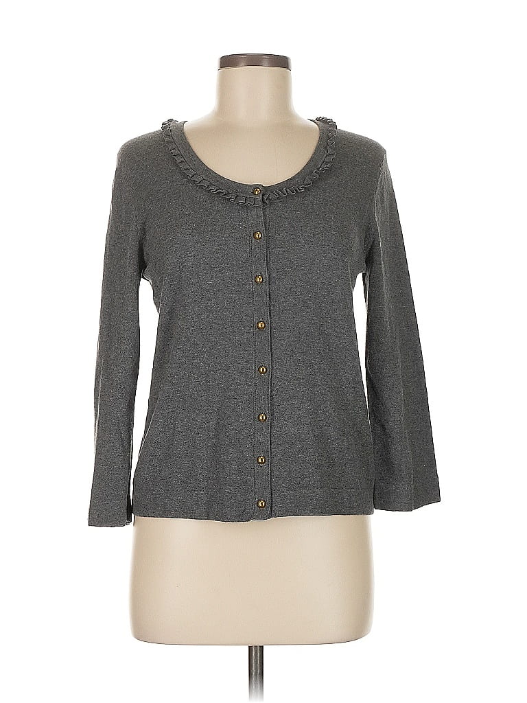 Pre-owned Lands' End Cardigan Sweater In Gray