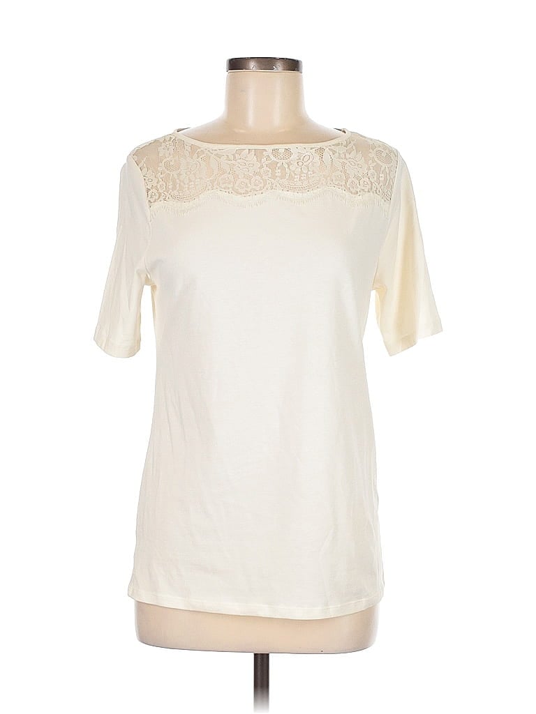 Pre-owned Ann Taylor Factory Short Sleeve T-shirt In White