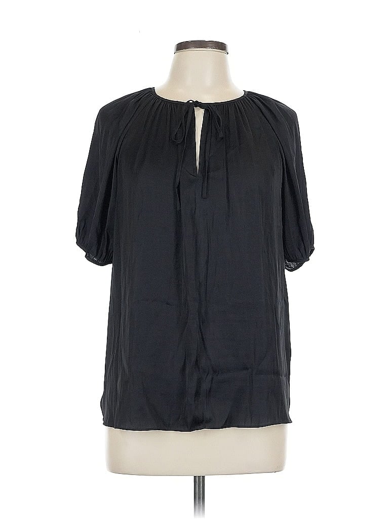 Pre-owned Nine West Short Sleeve Blouse In Black