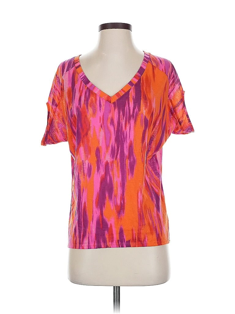 Pre-owned Express Short Sleeve Top Orange V Neck Tops