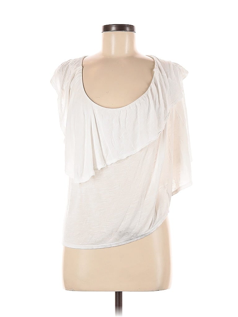 Pre-owned Ten Sixty Sherman Short Sleeve Top White One Shoulder Neckline Tops