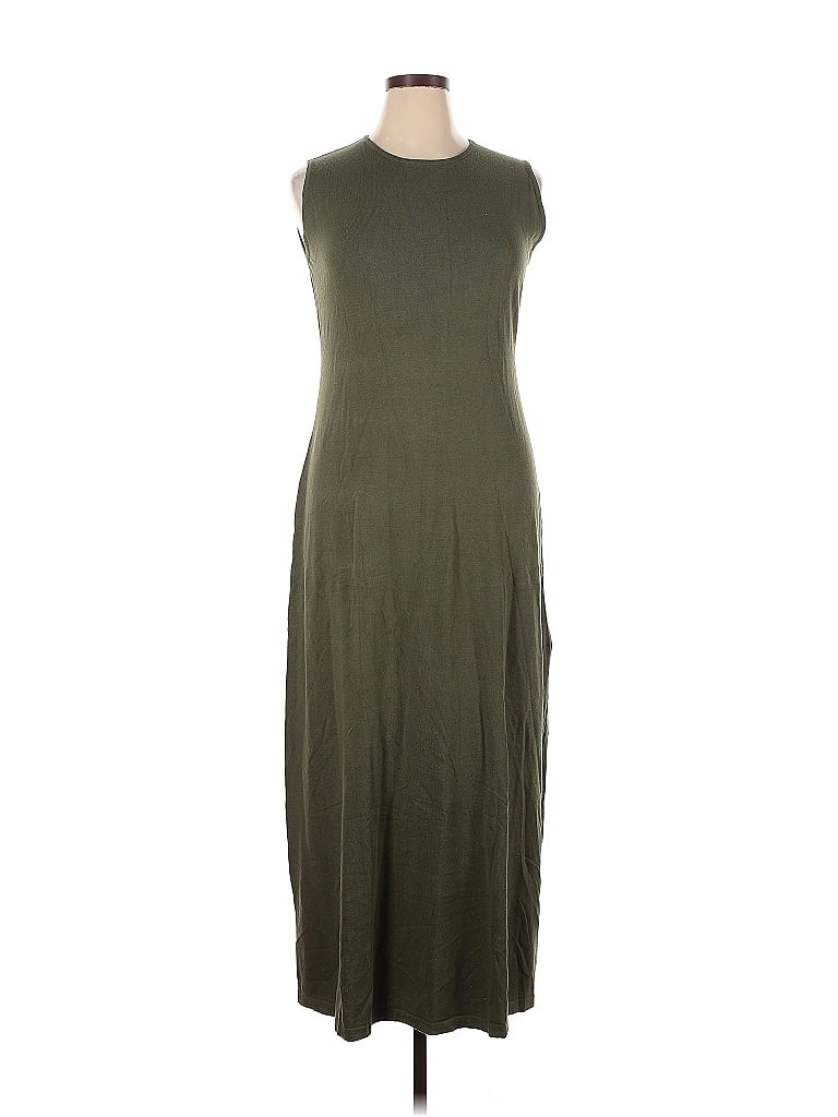 St. John Sport 100% Viscose Solid Green Casual Dress Size XL - photo 1