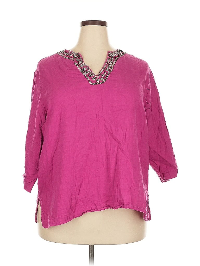 Pre-owned Cathy Daniels 3/4 Sleeve Blouse In Pink