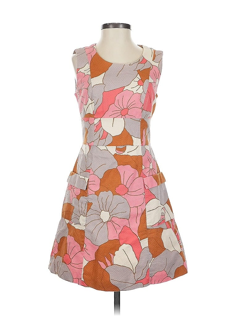 Boden 100% Cotton Print Orange Cocktail Dress Size 2 (petite) - photo 1