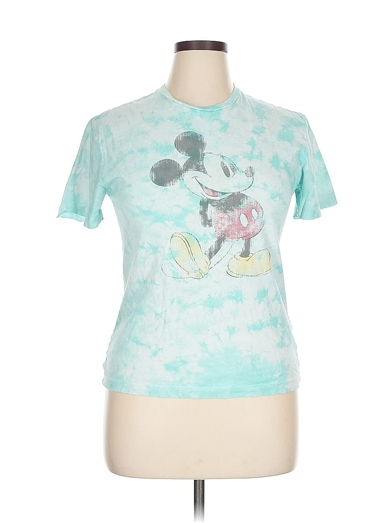 Disney Parks 100% Cotton Print Teal Green Short Sleeve T-Shirt Size XL - photo 1