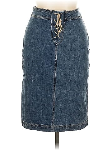 Blue Motion Denim Skirt (view 1)