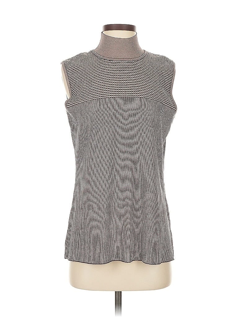 Pre-owned Misook Sleeveless Top Gray Boatneck Tops