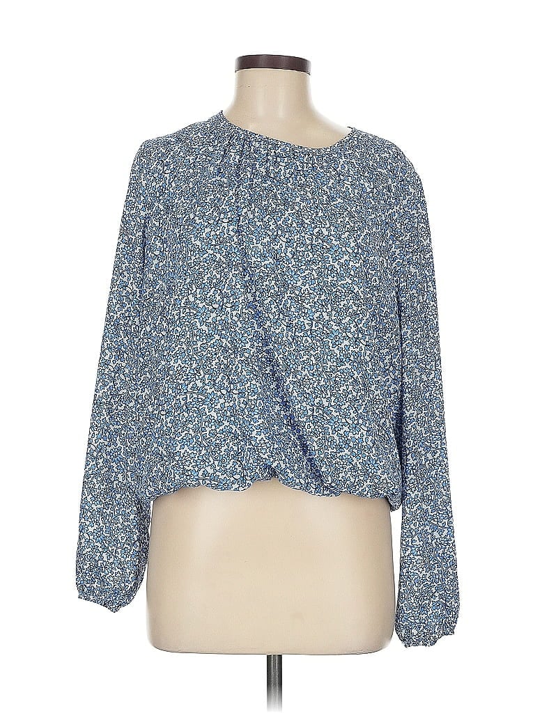 Pre-owned Tommy Hilfiger Long Sleeve Blouse In Blue