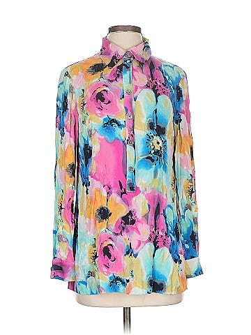 Anne Klein Long Sleeve Silk Top (view 1)