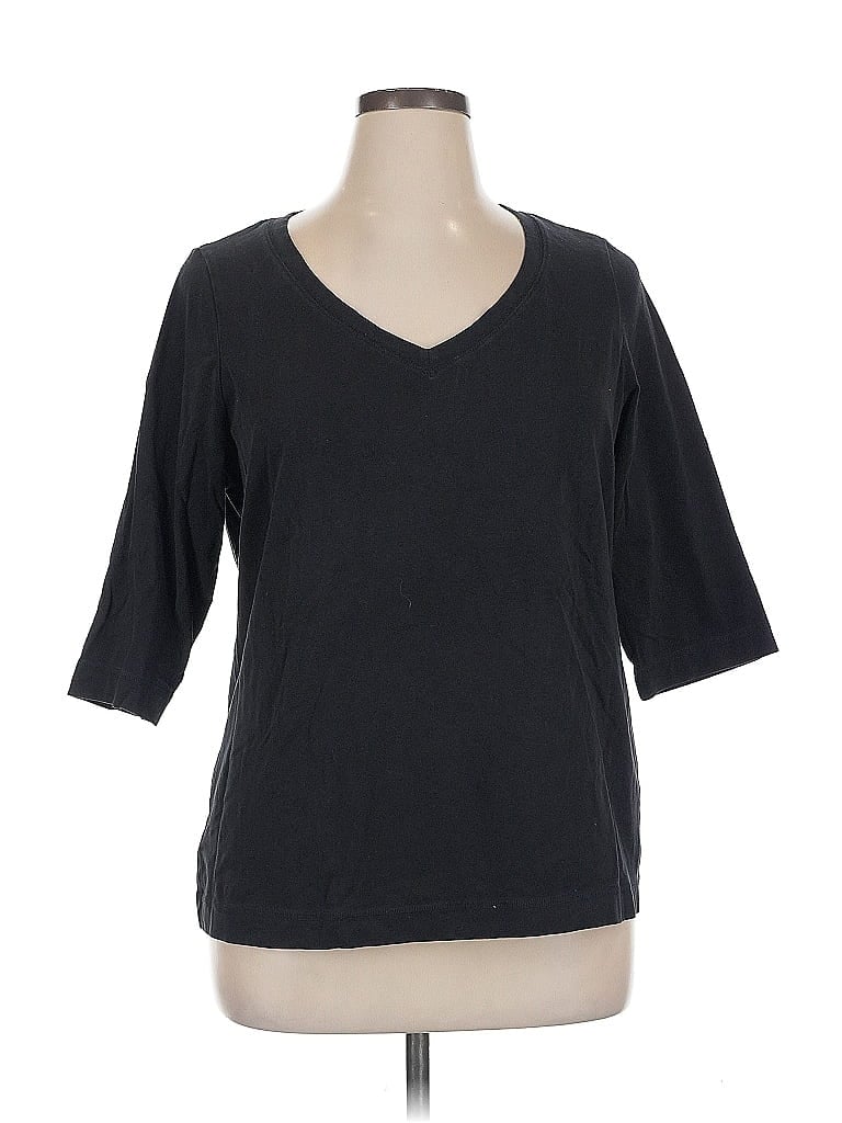 Click to view more detailed imagery on our partner's website Pre-owned Caslon 3/4 Sleeve T-shirt In Black