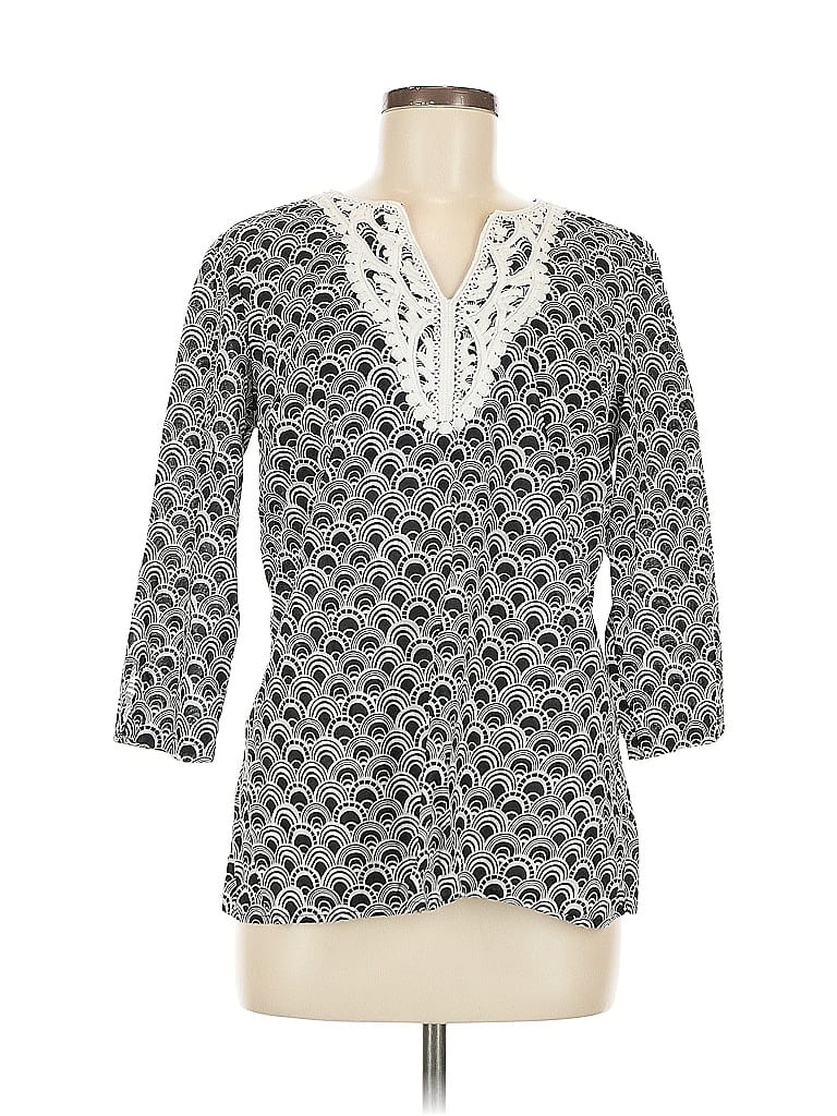 Pre-owned Talbots 3/4 Sleeve Blouse In Gray