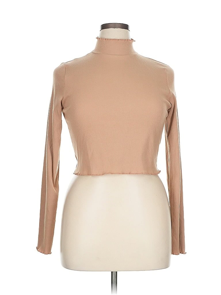 Pre-owned Aerie Long Sleeve Turtleneck In Brown