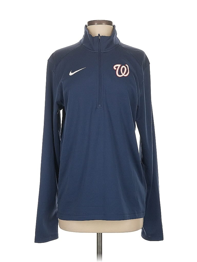 Pre-owned Nike Long Sleeve Polo Shirt In Blue