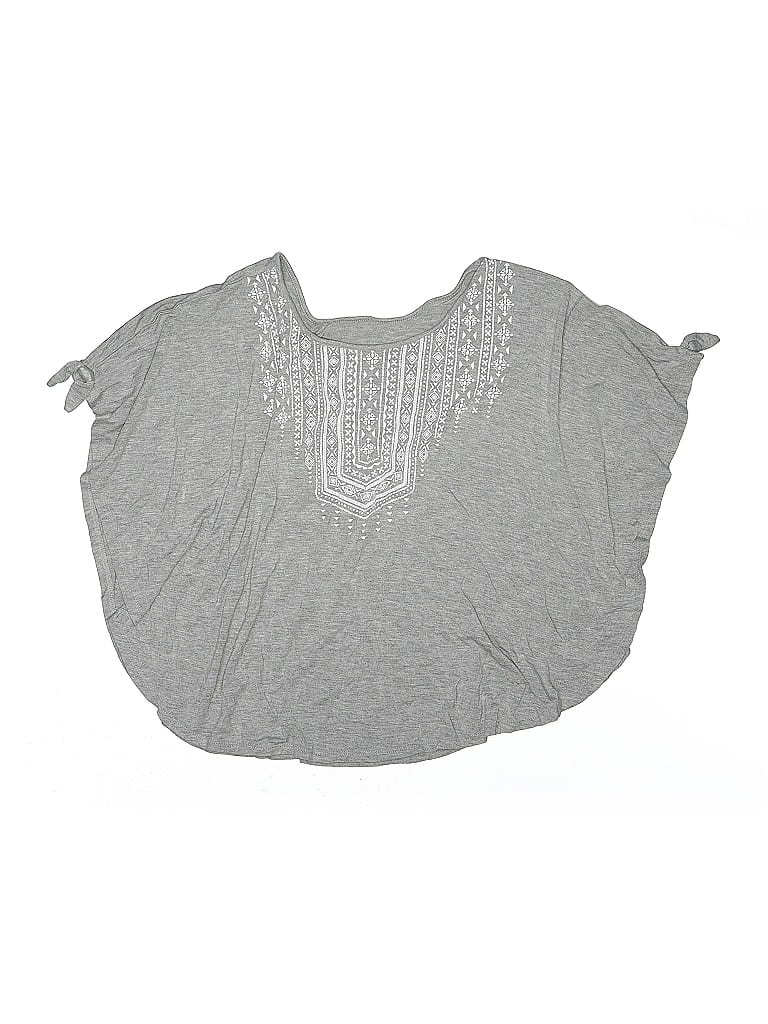 Click to view more detailed imagery on our partner's website Pre-owned Justice Kids' Short Sleeve Top Gray Scoop Neck Tops