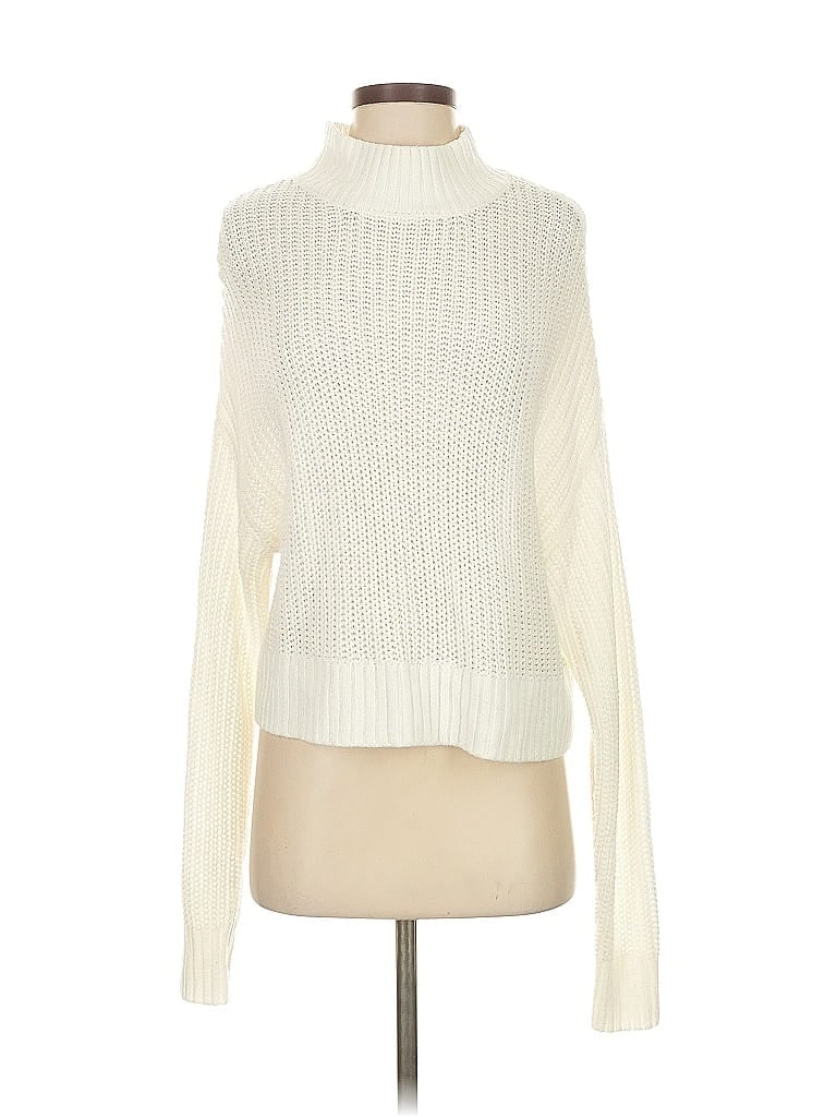 Pre-owned Divided By H&m Turtleneck Sweater In White