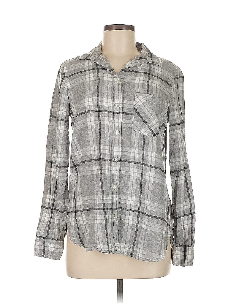 Pre-owned Old Navy Long Sleeve Button Down Shirt In Gray