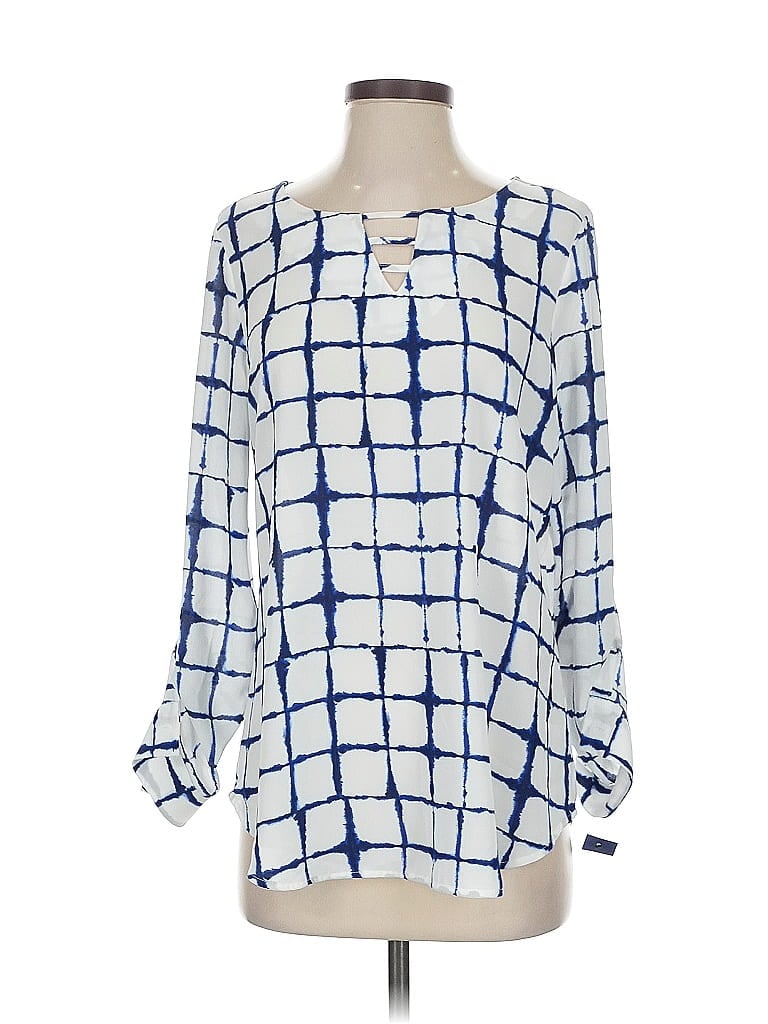 Pre-owned Apt. 9 Long Sleeve Blouse In Blue