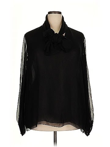Linda Allard Ellen Tracy Long Sleeve Silk Top (view 1)