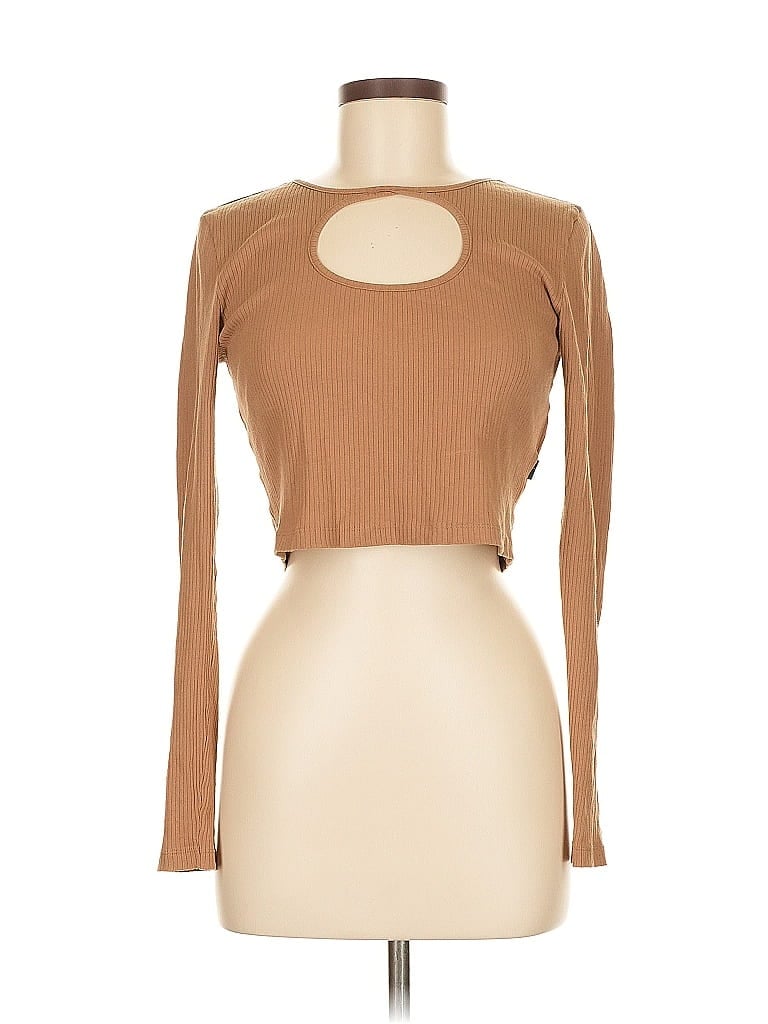 Pre-owned Noisy May Long Sleeve T-shirt In Brown