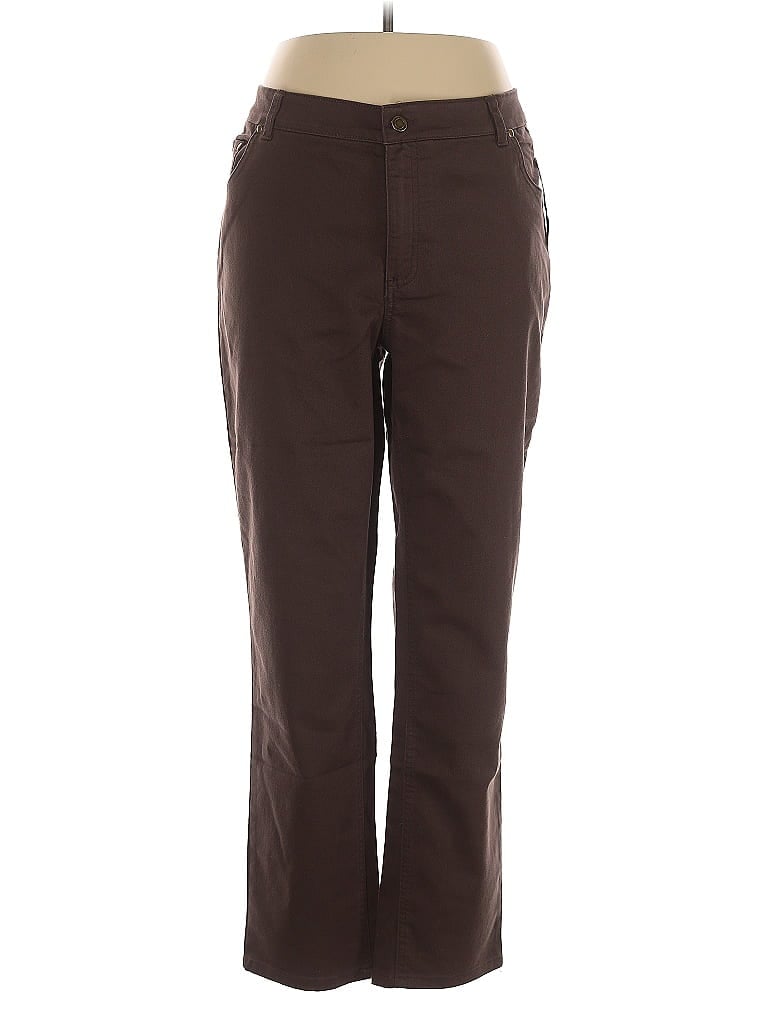 Woman Within Brown Casual Pants Size 16 - photo 1