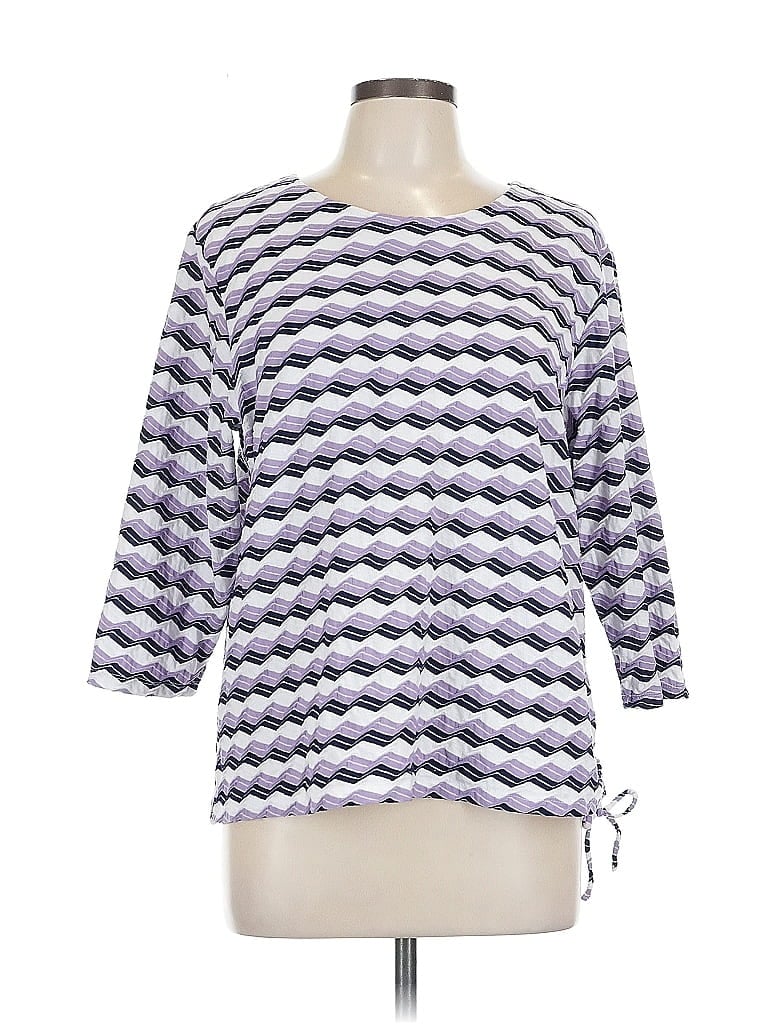 Alfred Dunner Purple 3/4 Sleeve Top Size L - photo 1