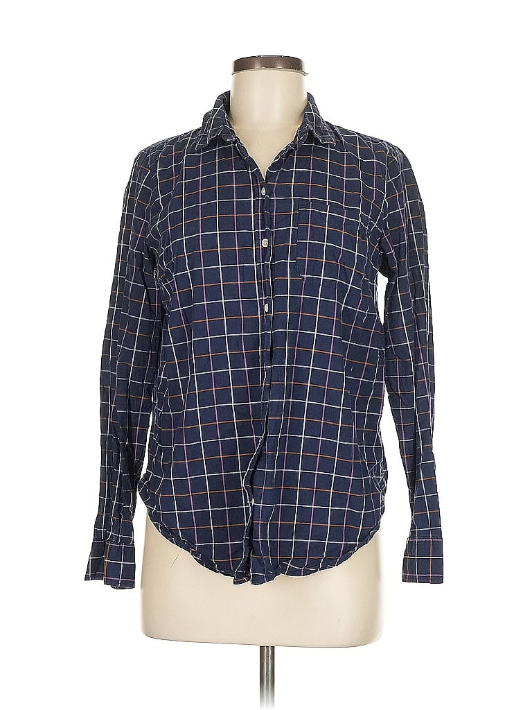 Pre-owned Old Navy Long Sleeve Button Down Shirt In Blue