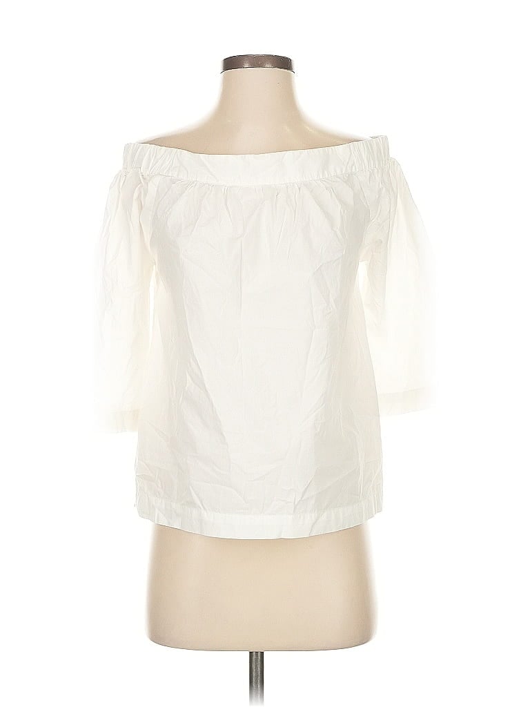 Pre-owned Madewell 3/4 Sleeve Blouse In White