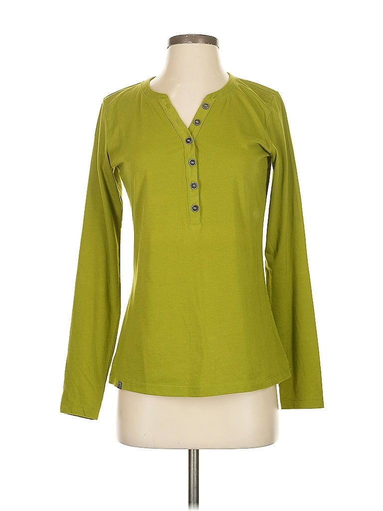 Pre-owned Eastern Mountain Sports Long Sleeve Henley Shirt In Green