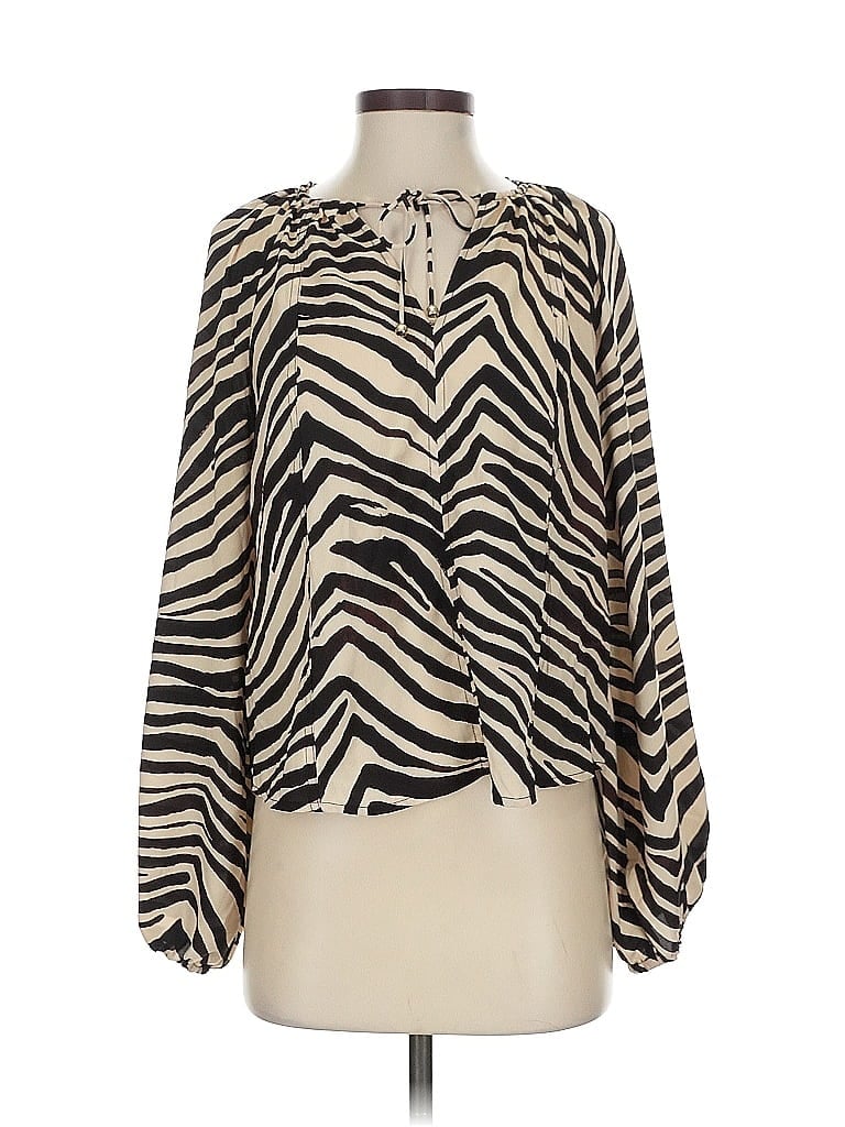 Pre-owned Rachel Zoe Long Sleeve Blouse In White