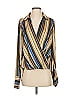 W by Worth 100% Polyester Stripes Gold Long Sleeve Blouse Size 8 - photo 1