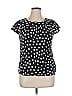 AK Anne Klein 100% Silk Polka Dots Black Short Sleeve Top Size 0X - photo 1