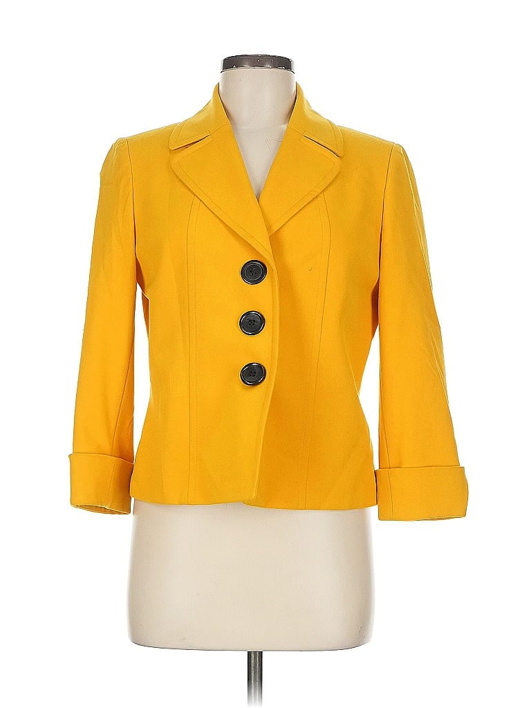 Tahari by ASL 100% Polyester Yellow Blazer Size 6 - photo 1
