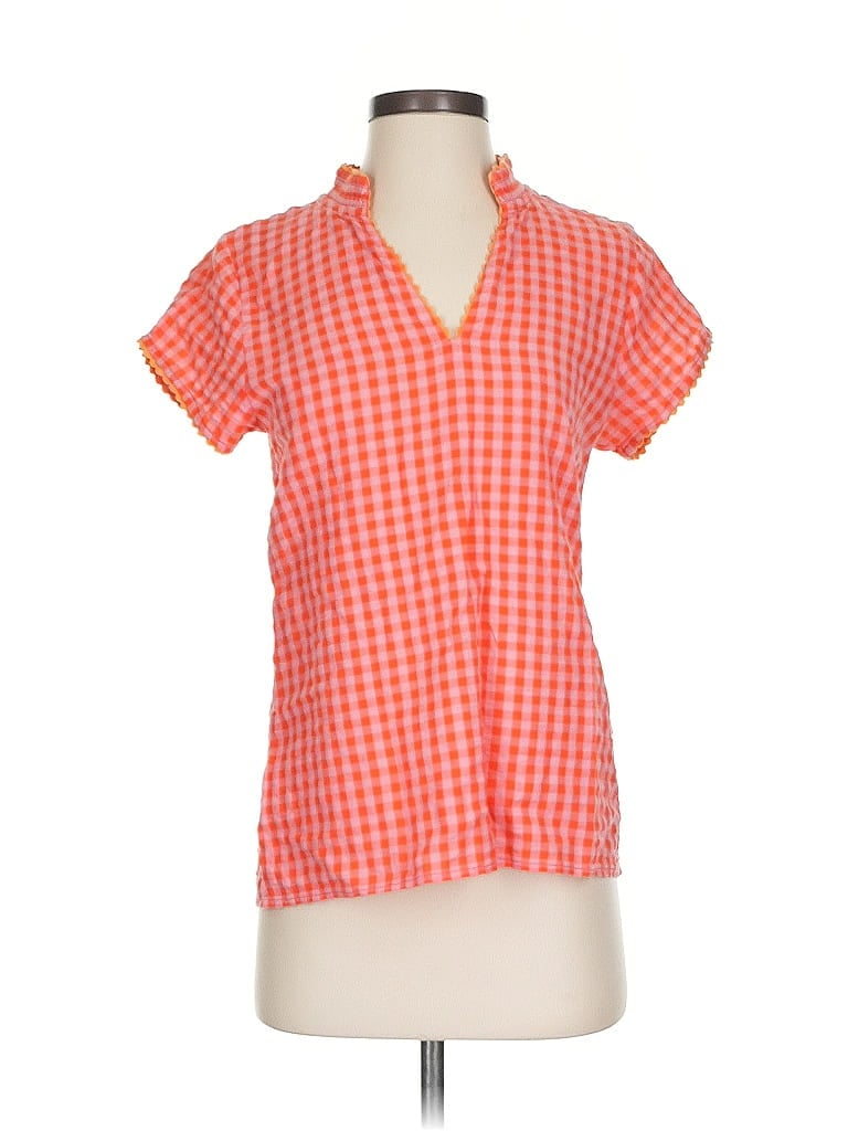 Pre-owned Rungolee Short Sleeve Blouse In Orange