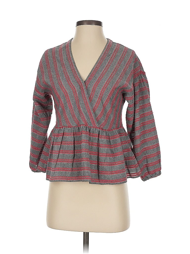 Click to view more detailed imagery on our partner's website Pre-owned Madewell 3/4 Sleeve Blouse In Gray