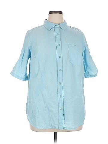 Woman Within 3/4 Sleeve Button-Down Shirt (view 1)