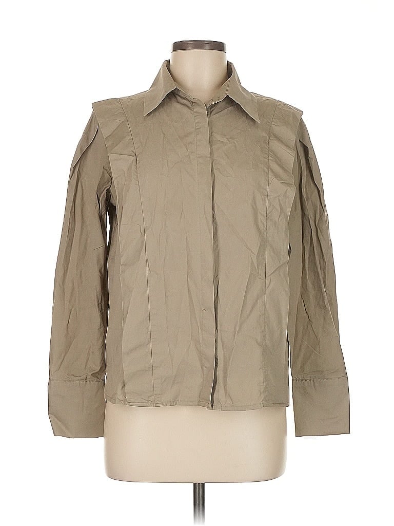 COMMENSE Pre-owned Long Sleeve Button Down Shirt In Brown