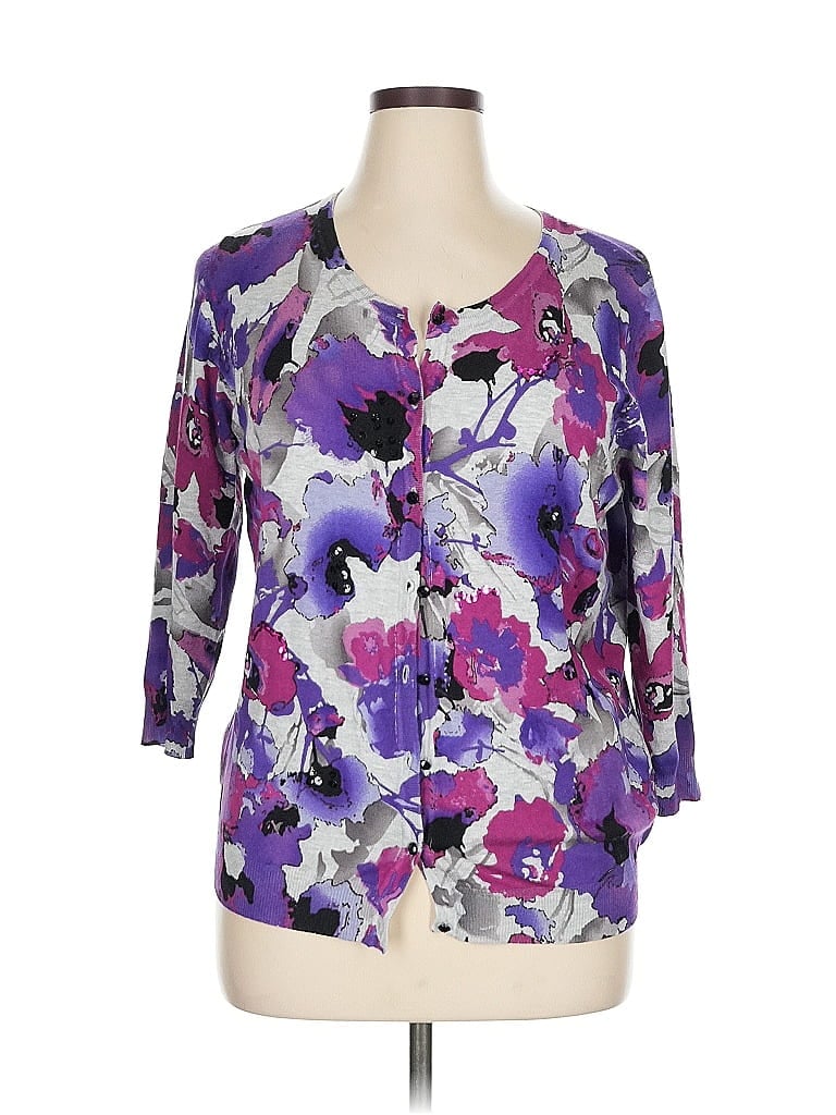 Joseph A. Purple Cardigan Size XL - photo 1